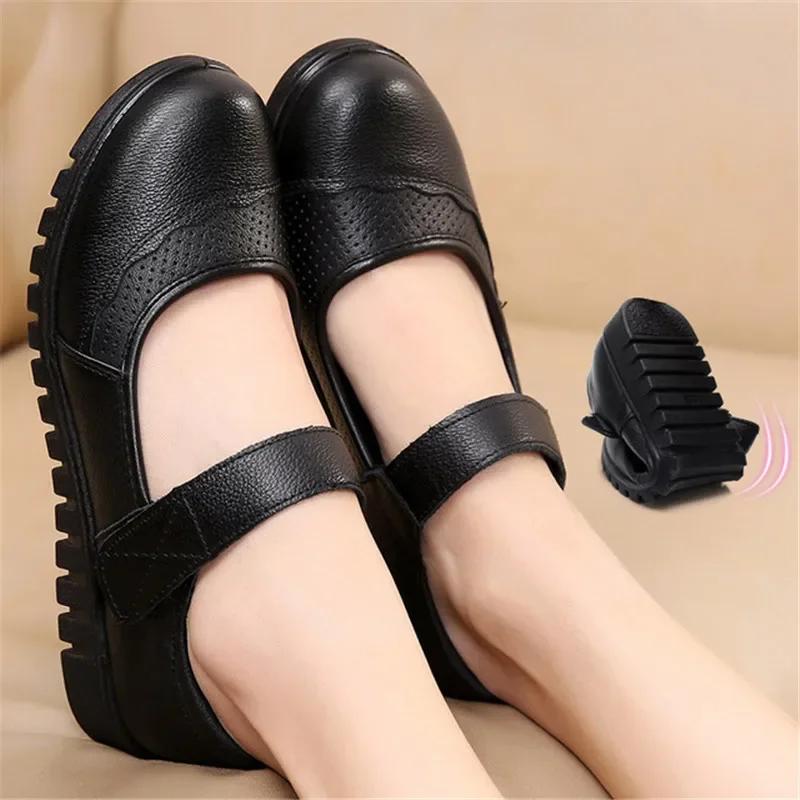 Fashion Flats Moccasins Slip on Loafers Genuine Leather Ballet Shoes Casual Ladies Shoes Footwear Soft Women Shoes Zapatillas De Mujer