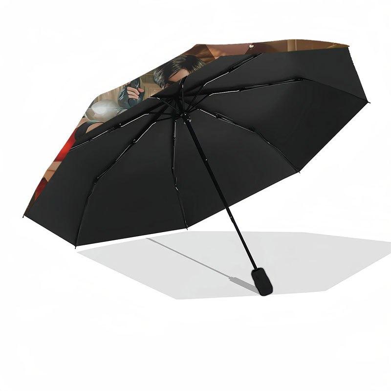 1pc Resident Evil- Automatic Opening/Closing Umbrella with Convenient Three-Fold Design, 8 Iron Ribs - for Outdoor Daily UseA09