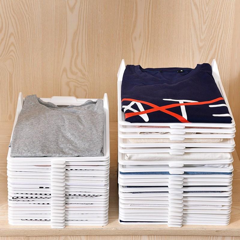 3Pcs Layered Folding Clothes Storage Board Pants T-Shirt Organizer Rack for Home Wardrobe Short Sleeve Classification Stacking Board