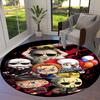 Chibi Chucky Freddy Krueger Round Area Rug,Carpet Rug for Living Room Bedroom Sofa Playroom Decor,Non-slip Floor Mat