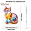 2D Colorful Cat Decor Tabletop Sign Collectible Ornament Acrylic Desktop Plaque for Table Office