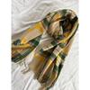 Used Joshua Ellis Cashmere Large Stole Beige Check Excellent Condition