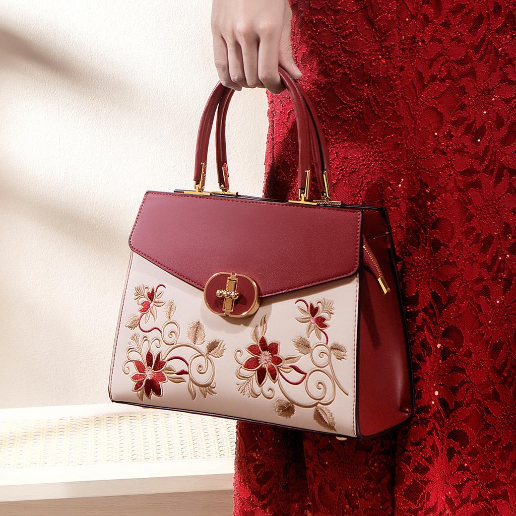 Mother'S Day Gift For Mother, Large-Capacity Handbag, Lady'S Mother Bag, Atmospheric High-End Embroidered Women'S Bag