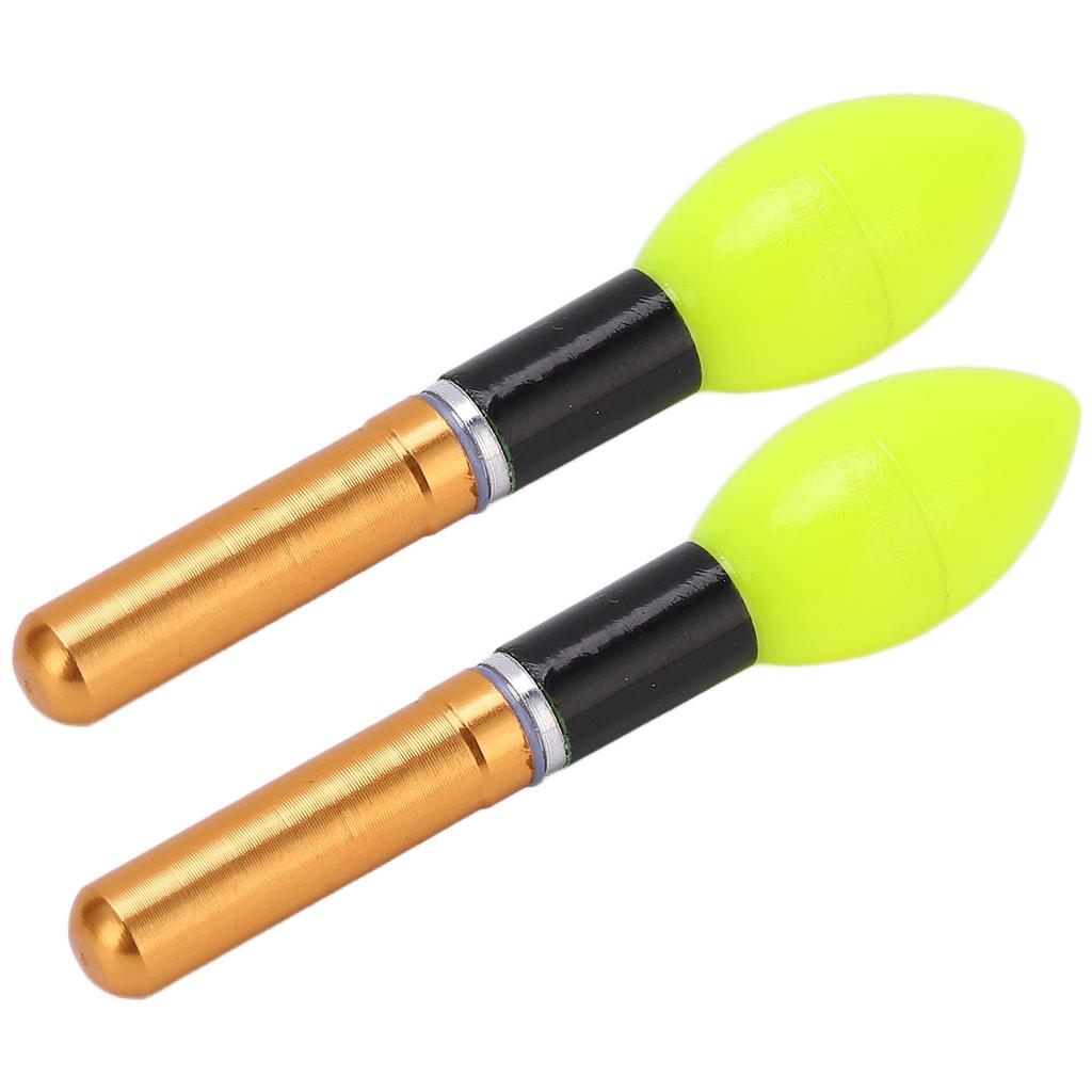 2pcs Glowing Fishing Floats LED Glowing Fishing Drifting Bobbers for Night FishingGold