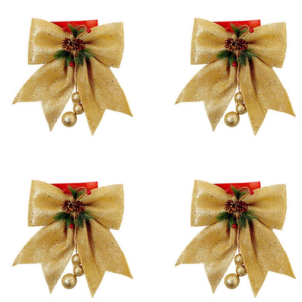 Cones Xmas Decorative Red Wreaths Durable Christmas Decoration Christmas Bow Bow Ties Home Ornament