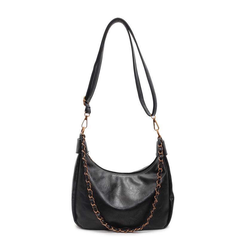 

Винтажная сумка через плечо из мягкой кожи, женская однотонная сумка для поездок на работу Small чёрный