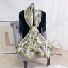 Flower Print Satin Scarf Imitation Silk Soft Skin Friendly Shawl Spring Autumn Casual Decoration Inelastic Neck Scarf