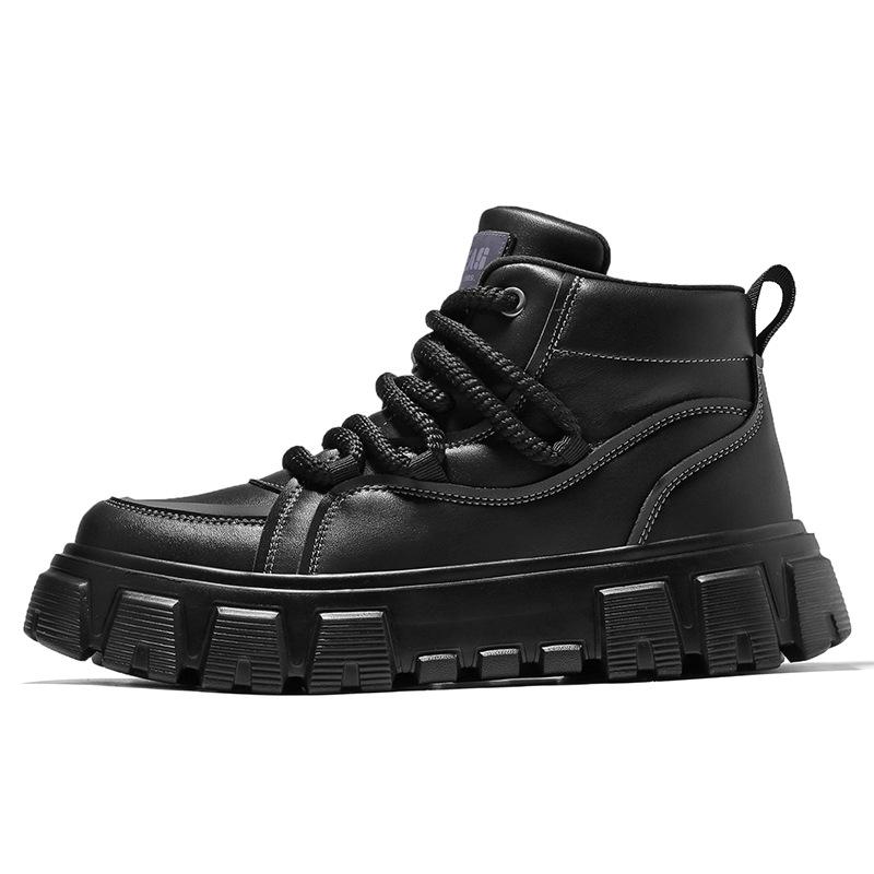 

Новые мужские повседневные кожаные туфли Популярные мужские туфли на плоской подошве Корейский стиль Модные туфли Высокие мужские туфли Модная универсальная обувь 44