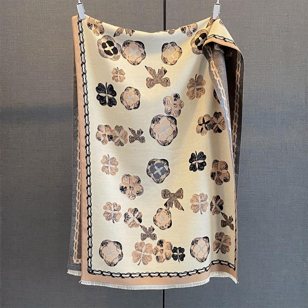Women Men Autumn Winter Retro Cashmere Warm Shawl New Elegant Floral Print Scarf for Wrap Stoles Bufanda Poncho Echarpe Pashmina