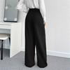 Women's High Waisted Wide Leg Pants Floor-length Suit Pants Loose Solid Color Commuting Elegant Pants