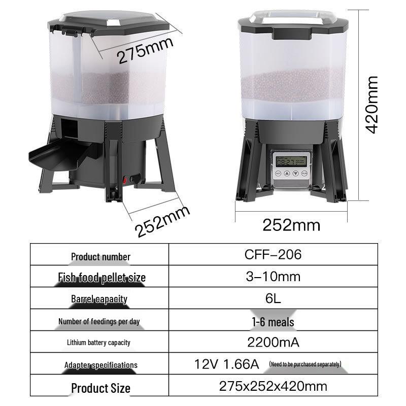 Smart Solar Automatic Fish Feeder for Indoor/Outdoor Koi Ponds