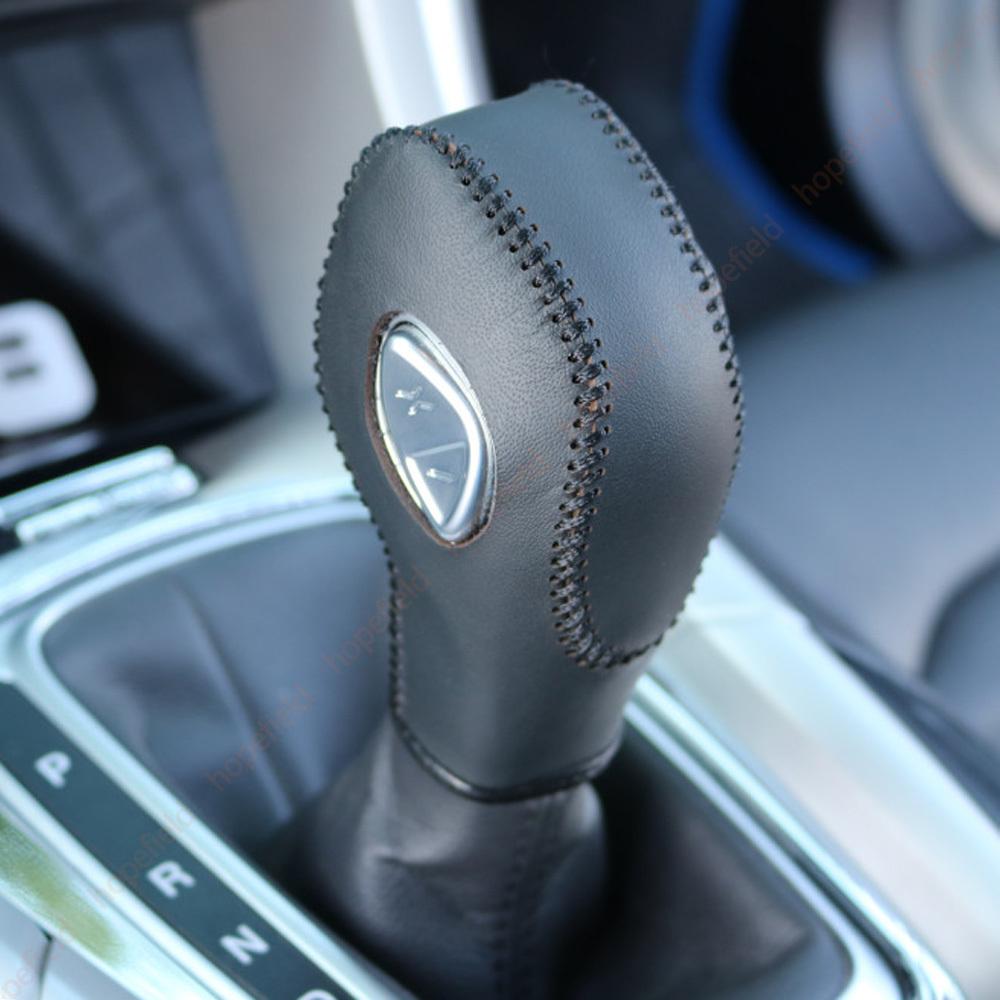 Leather Gear Handle Shift Knob Cover Shifter Head for Ford Ecosport Escape Fusion CMax Fiesta Mk7 Focus MK3 Car