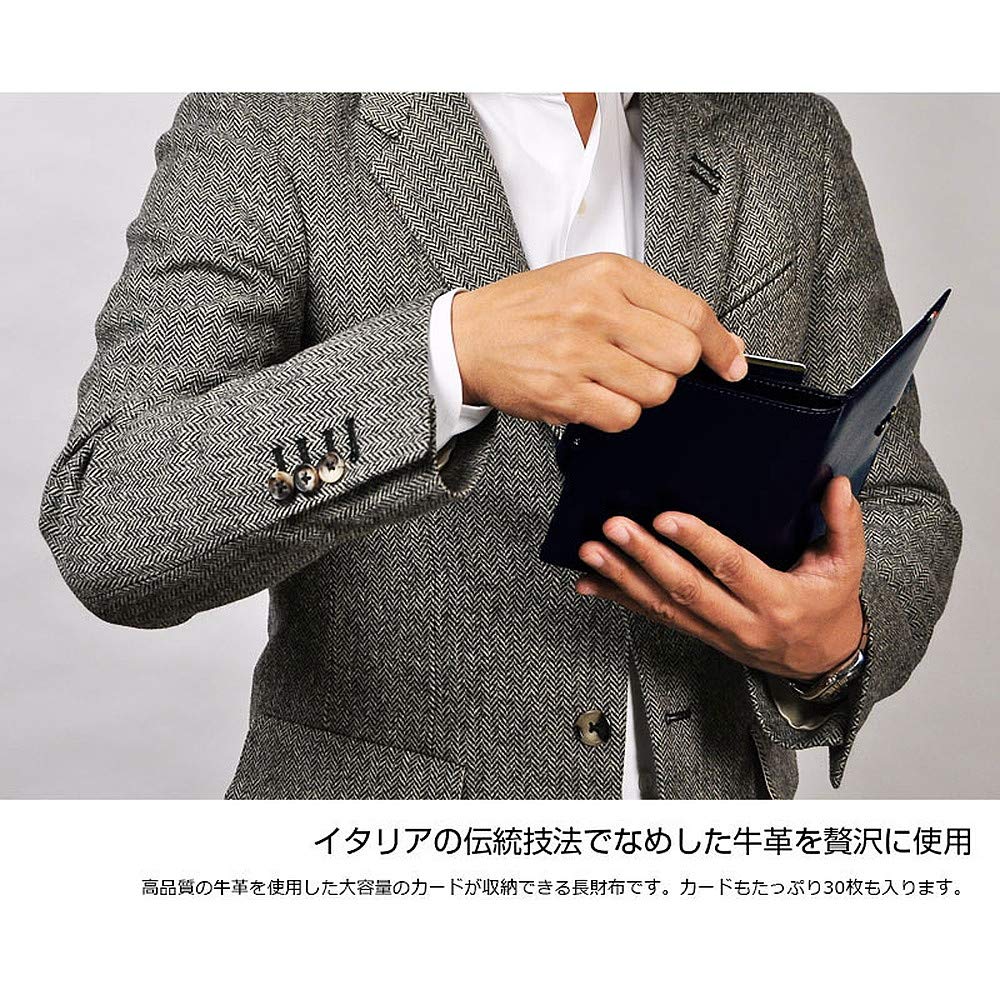 Milagro Tamponato Leather Card Case CAS2163 (Navy)