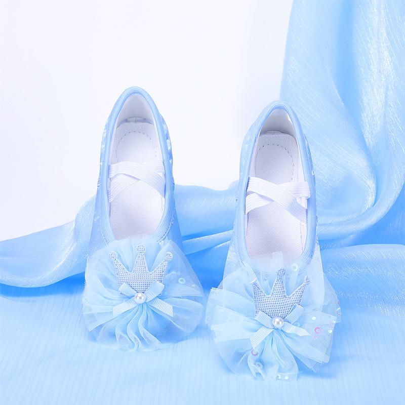 Kindertanzschuhe Satin Katzenpfotenschuhe Mädchen Atmungsaktive Ballett Bühnenperformance Schuhe