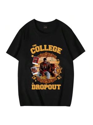 Vintage College-Abbrecher T-Shirt unisex Wounisex Heißes Streetwear Oversized Kurzarm-T-Shirt 100% Baumwolle Unisex Tee