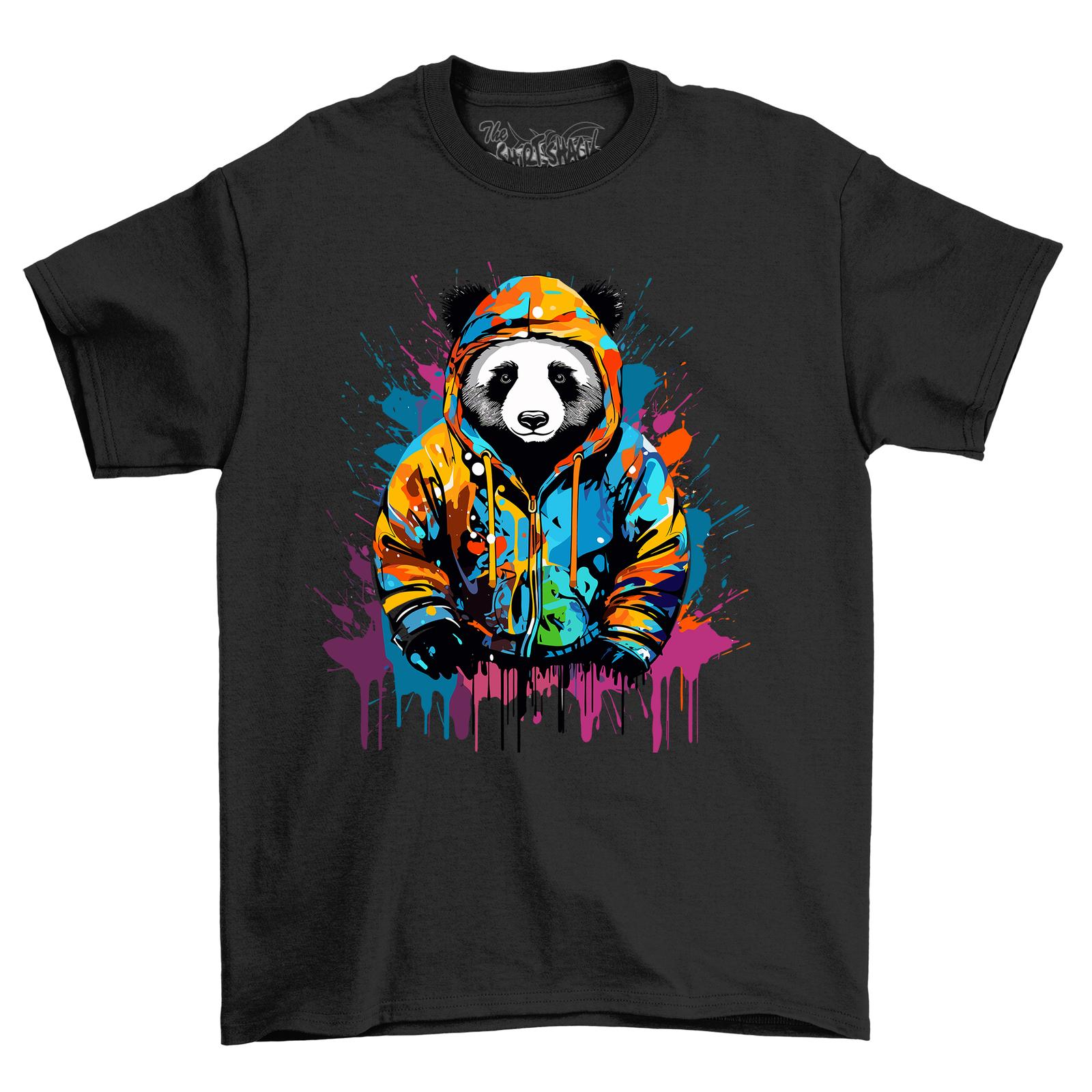 

Panda Man Paint Drip Design T-Shirt Mens Womens Tees Top - Funny and Stylish! Unleash your inner pand M