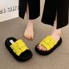 Premium French Outerwear Woven Slippers Women's 2025 Summer New Non-slip Thick-soled Fashion with Skirt One-word Drag