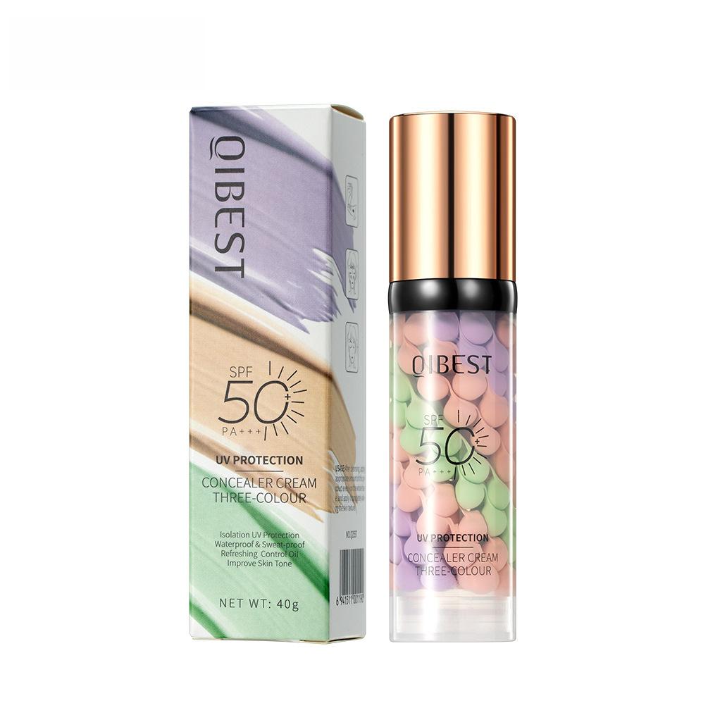 3 Color Microcapsule Primer SPF50 UV Protection Oil Control Brightening Skin Tone Makeup Base Isolation Cream 40g