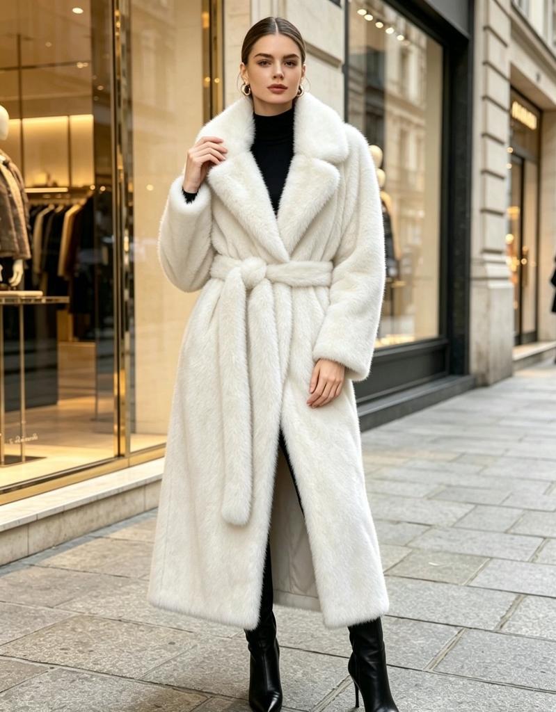 European and American autumn and winter temperament new fur coat women's imitation rabbit hair artificial imitation mink hair long coat