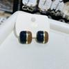 Vintage Wine Red White Mix Color Enamel Metal Geometry Square Stud Earrings for Women Girls Party Jewelry Gift