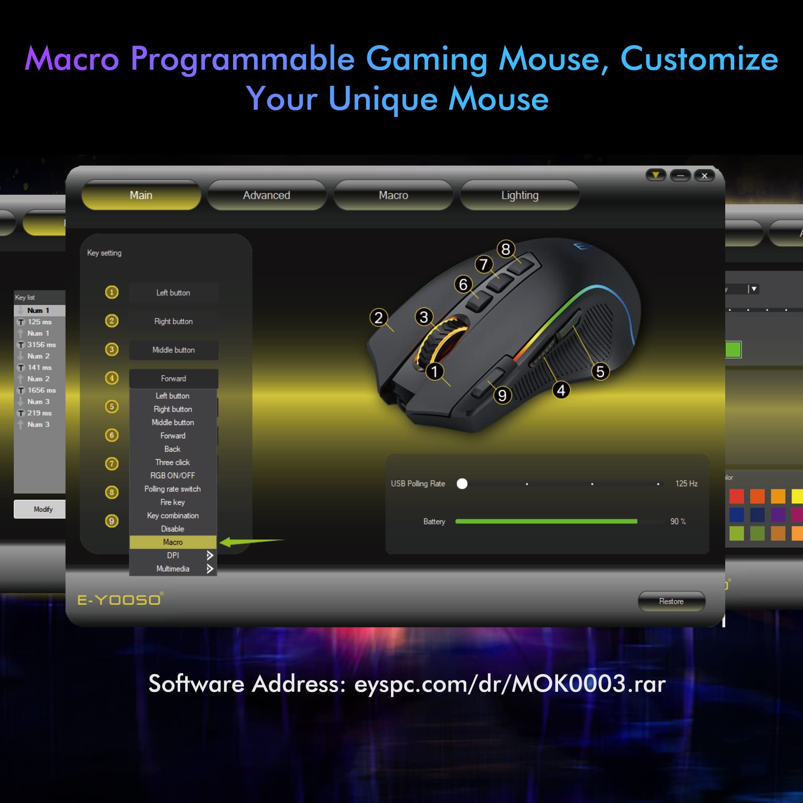 

E-YOOSO X11 USB Wired+2.4G Wireless Gaming Mouse Ergonomic Design for Mac/PC/Laptop A
