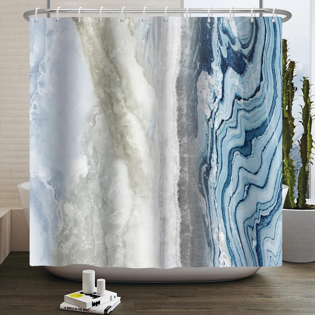 Marble Bathroom Curtain Abstract Modern Luxury Shower Curtain Waterproof Fabric Shower Curtain Bath Curtains With Hooks180x200