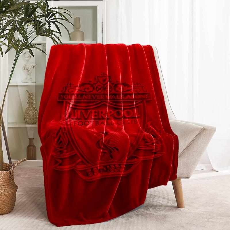 Liverpool F.C. Print Decke - Weich & Bequem, für Schlafzimmer, Reisen, Sofa, Heimdekoration - Geburtstags-Weihnachtsgeschenk für Freund