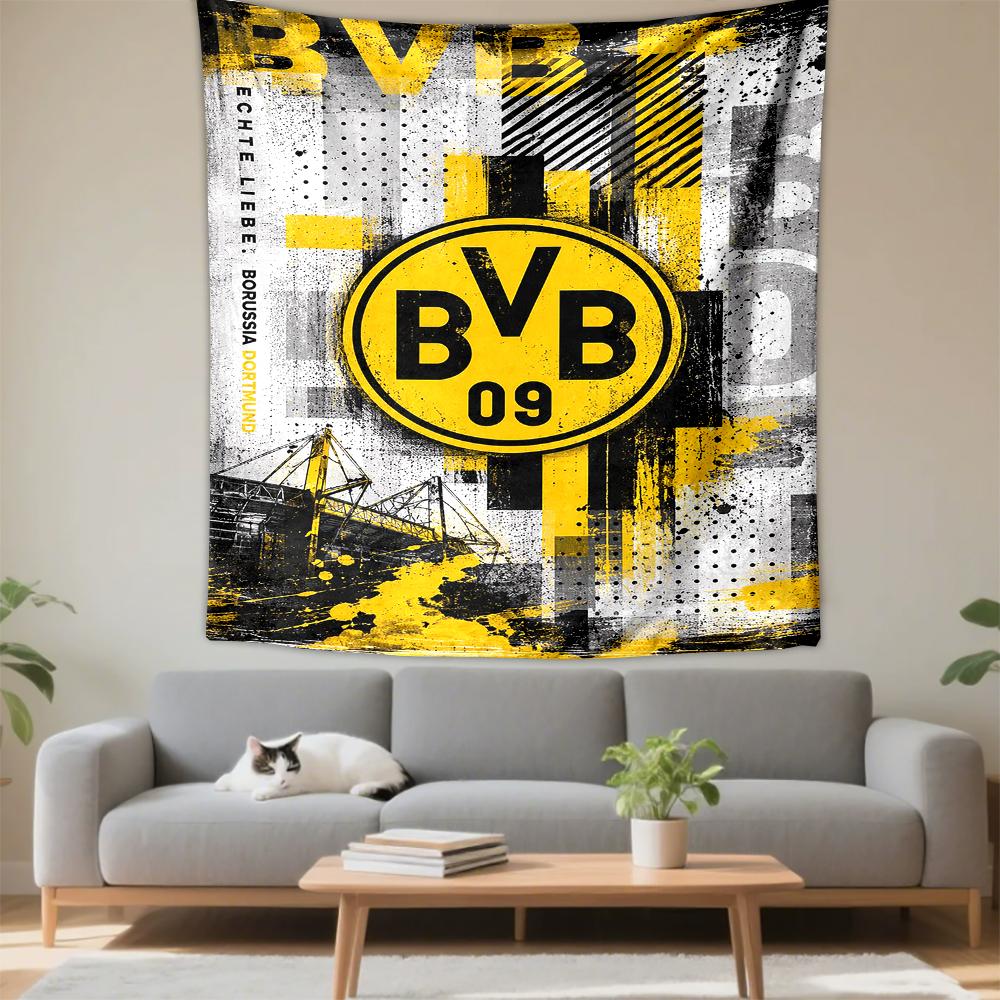 Borussia Dortmund BVB Logo Patterned tapestry for bedroom and living room home decor
