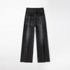 Elastic wide-leg jeans women's new spring high-waisted loose and narrow version retro straight-leg pants women's jeans