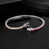 A new copper embedded 2mm color gradual change zircon tennis bracelet fashion design single row full diamond color jewelry