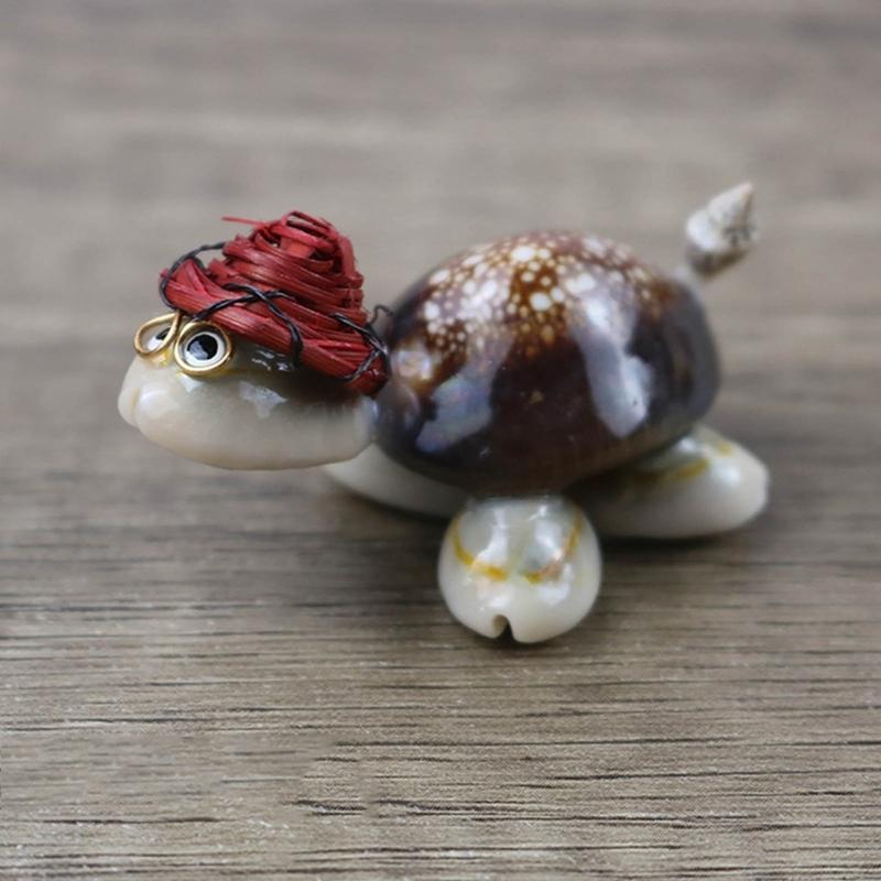 10Pcs Conch Turtles Statue with Colorful Hat Turtles Figure Toy Miniature Turtles Sculpture Desktops Landscape Decors