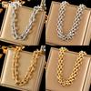 316L Stainless Steel Gold Silver Color Thick Chain Necklace For Women Fashion Cuban Neck Chain Waterproof Jewelry Gift