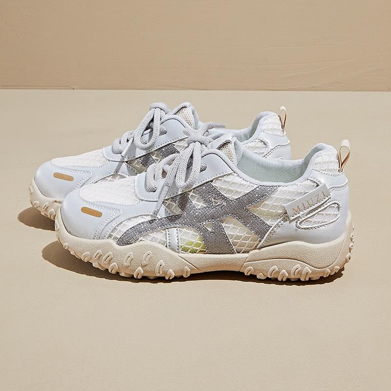 

Breathable sports fashion lightweight platform 2025 women s mountaineering shoes casual single shoes comfortable mesh new sports shoes 40 серебряный