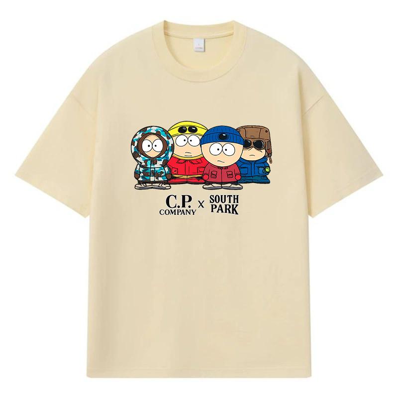 

2026 South Park З принтом Графічний Вуличний одяг Y2k Харадзюку Чоловіки Жінки Одяг 100% Бавовна Коротка рукава Повсякденний Оверсайз Круглий виріз Літня Футболка XXL хакі