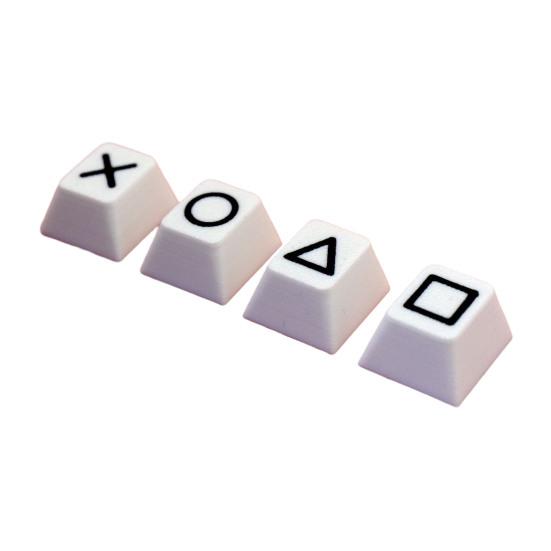 

4/9Pcs 3D Printed Keycaps Game Controller Skull Round Triangle Square Symbols Universal Mechanical Keyboards Keycaps Replacement Computer Accessories 4pcs черный белый