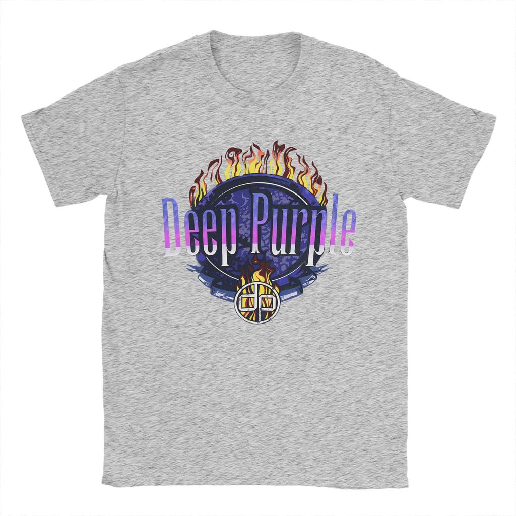 Deep Purple band  TShirt Unisex  Vintage Cotton Tee Shirt Round Collar Short Sleeve T Shirts Printing Clothing
