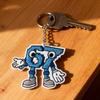 67 Keychain Blue Cartoon Design Lightweight Compact Key Holder Backpack Pendant Accessories Decorative Bag Charm