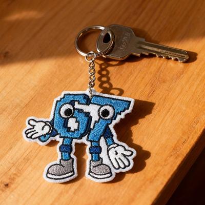 67 Keychain Blue Cartoon Design Lightweight Compact Key Holder Backpack Pendant Accessories Decorative Bag Charm