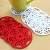 6pcs/lot Cup Mat Merry Christmas Decorations Snowflakes Cup Mat Non-woven Fabric Dinner Party Dish Tray