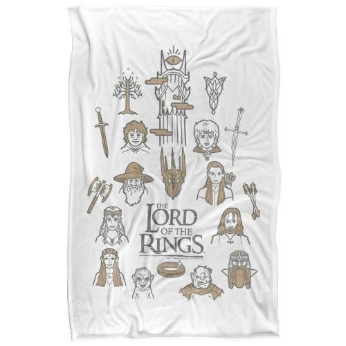 Lord Of The Rings Doodle Supersoft Blanket