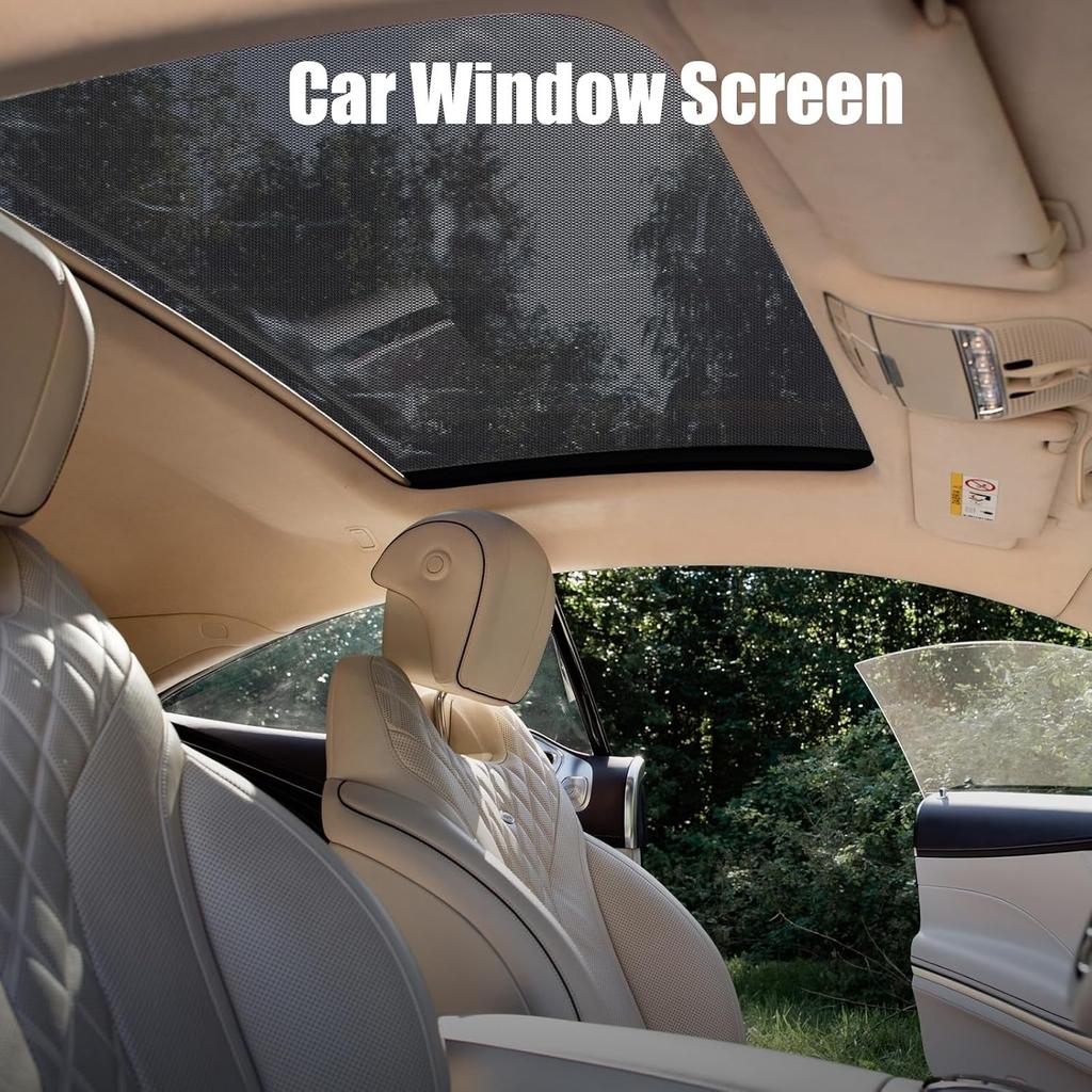 Kaskawise Car Sunroof Sun Shade,Magnetic Screen Breathable Mesh Cover For Camping & Parking,Quick Tall UV Protection Screen For Moonroof & Side