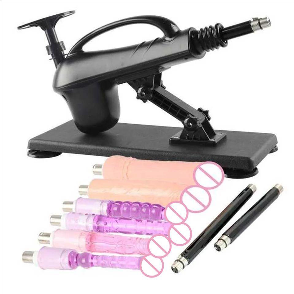 Portable Automatic Sex Machine with Different Dildos for Female Masturbation ,Pumping Gun for Couple ,Uniqu Sex Toy