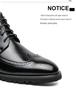 Men's High-Top Leather Brogue Shoes – British Color Block, Sizes 38-48, Casual & Business Wear