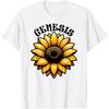 Camiseta Genesis Design de Girassol Bonito para Meninas Nome Genesis