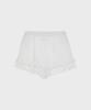 Alkialka Ruffle Hem Shorts (White)
