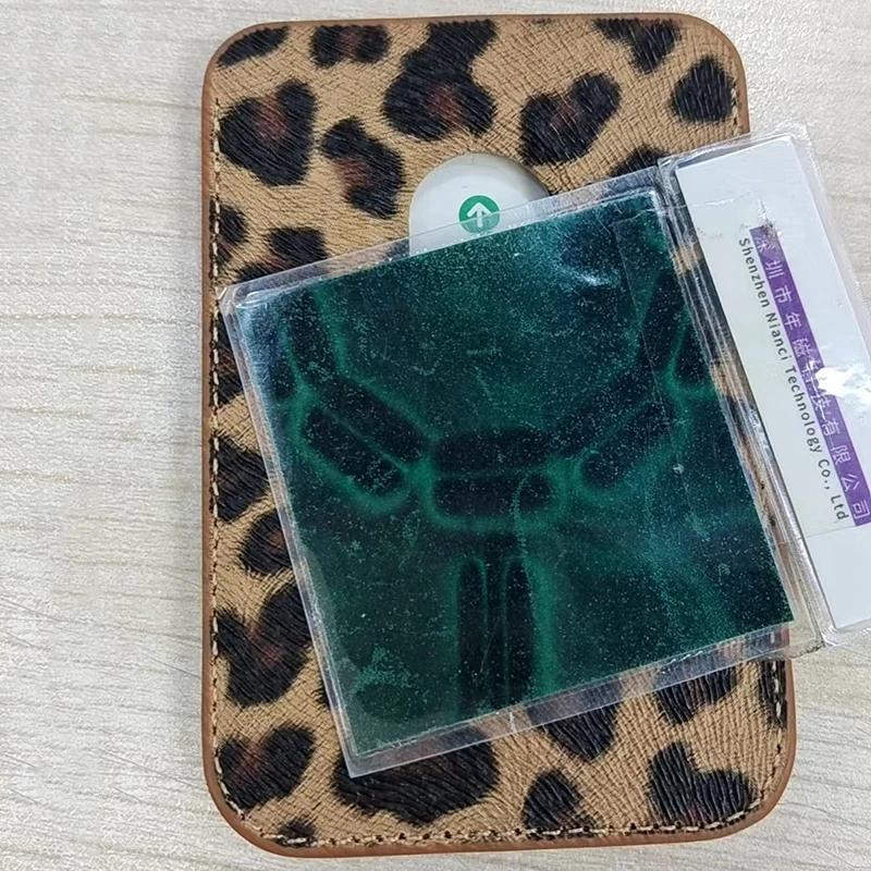 2 In 1 Strong Magnetic For iPhone 17 Pro 16 15 14 Pro Max Magsafe Card Holder Wallet Leather Case Leopard Saffiano Carbon Fiber