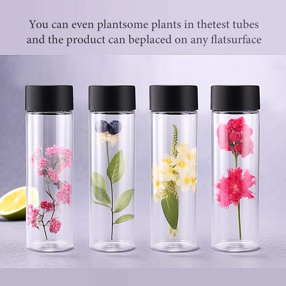 Clear Plastic Bottles Empty Sensory Bottles with Caps PET Plastic Juice Reusable Leakproof Drink Container Bulk for Juice Milk
