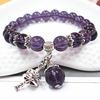 Amethyst Chalcedony Bracelet, Women's Diamond Bell Bracelet, Pendant, Bracelet, Handmade Beaded Jewelry