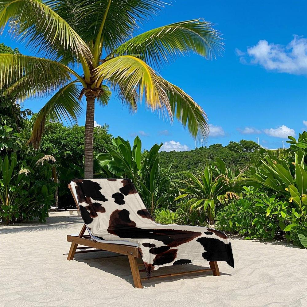 Creme Kuhmuster Schnelltrocknendes Badetuch Mikrofaser Strandtuch - leicht Gewicht Schwimmen Camping Yoga Strand Aus