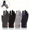 New Men's Warm Full Finger Gloves Winter Touchscreen Plus Fleece Gloves Men Women Thickening Wool Knitted Cycling Driving Gloves